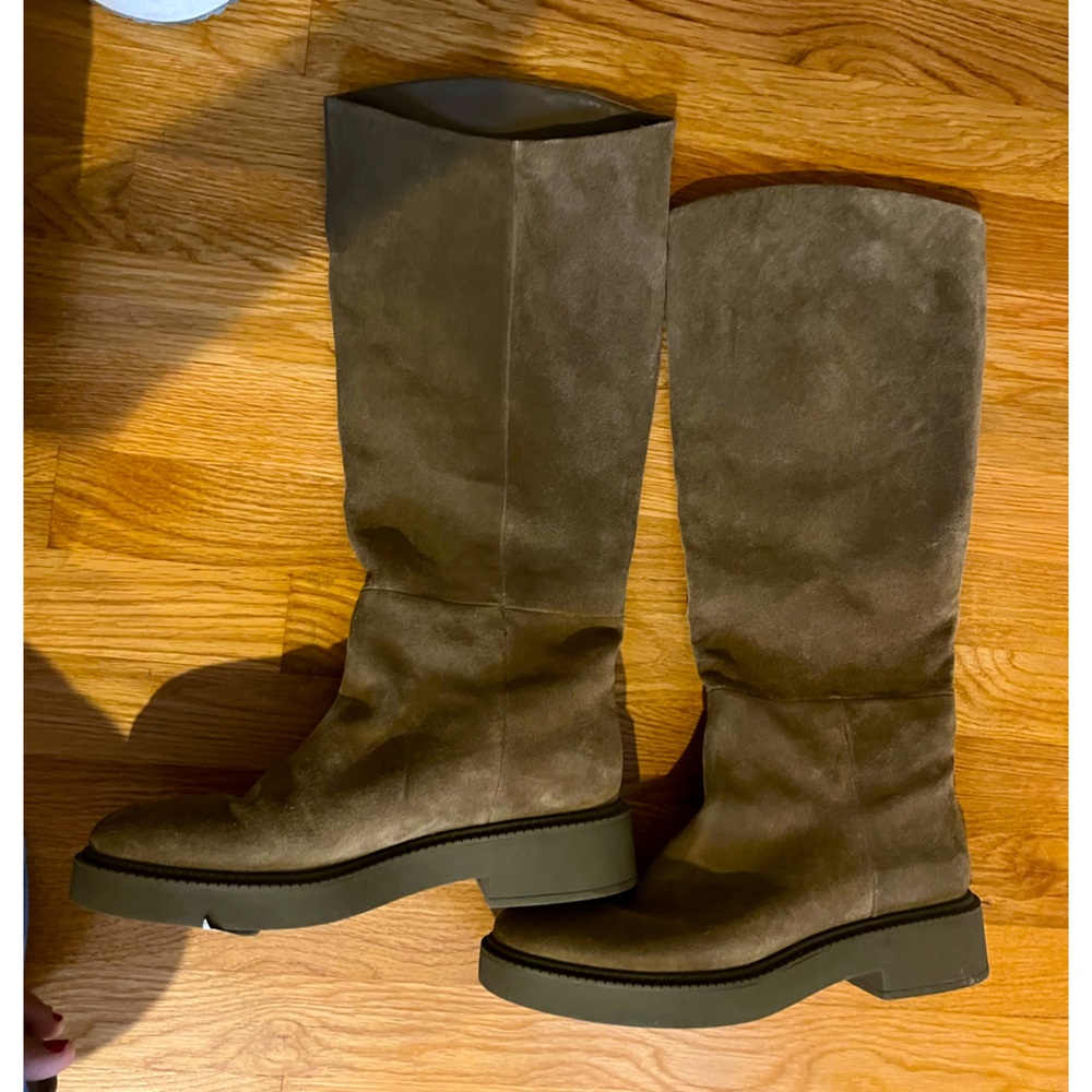 Vince tall taupe suede boots in very good condition